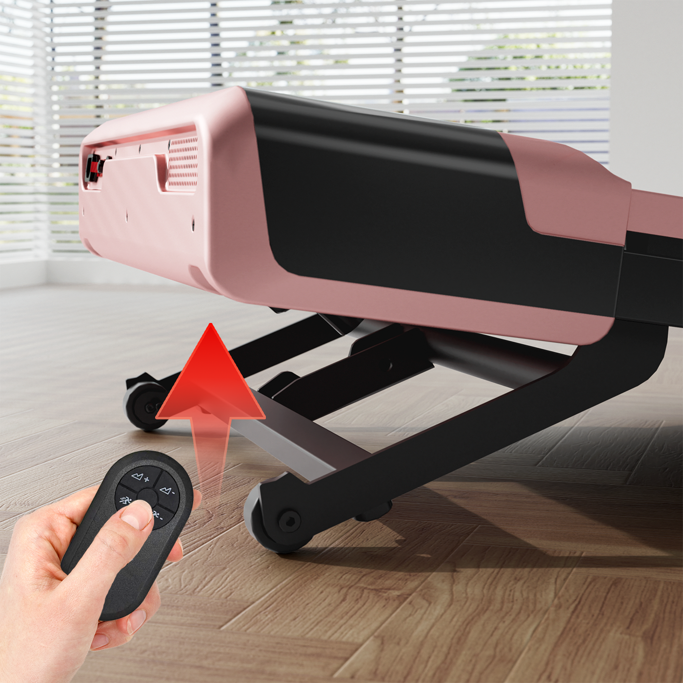 12% Auto Incline Smart Walking Pad Treadmill with remote control Pink-Fat-burning & fitness friendly
