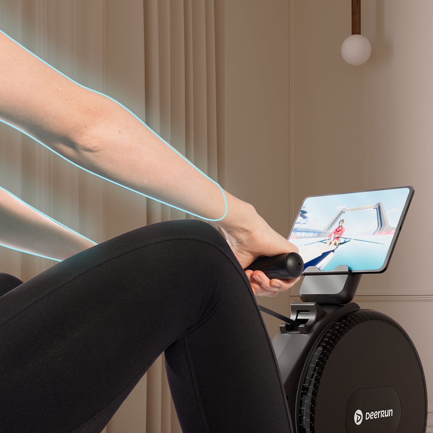 DeerRun R1 Pro Ultra-Quiet 32-Level Magnetic Resistance Smart Rower for Home