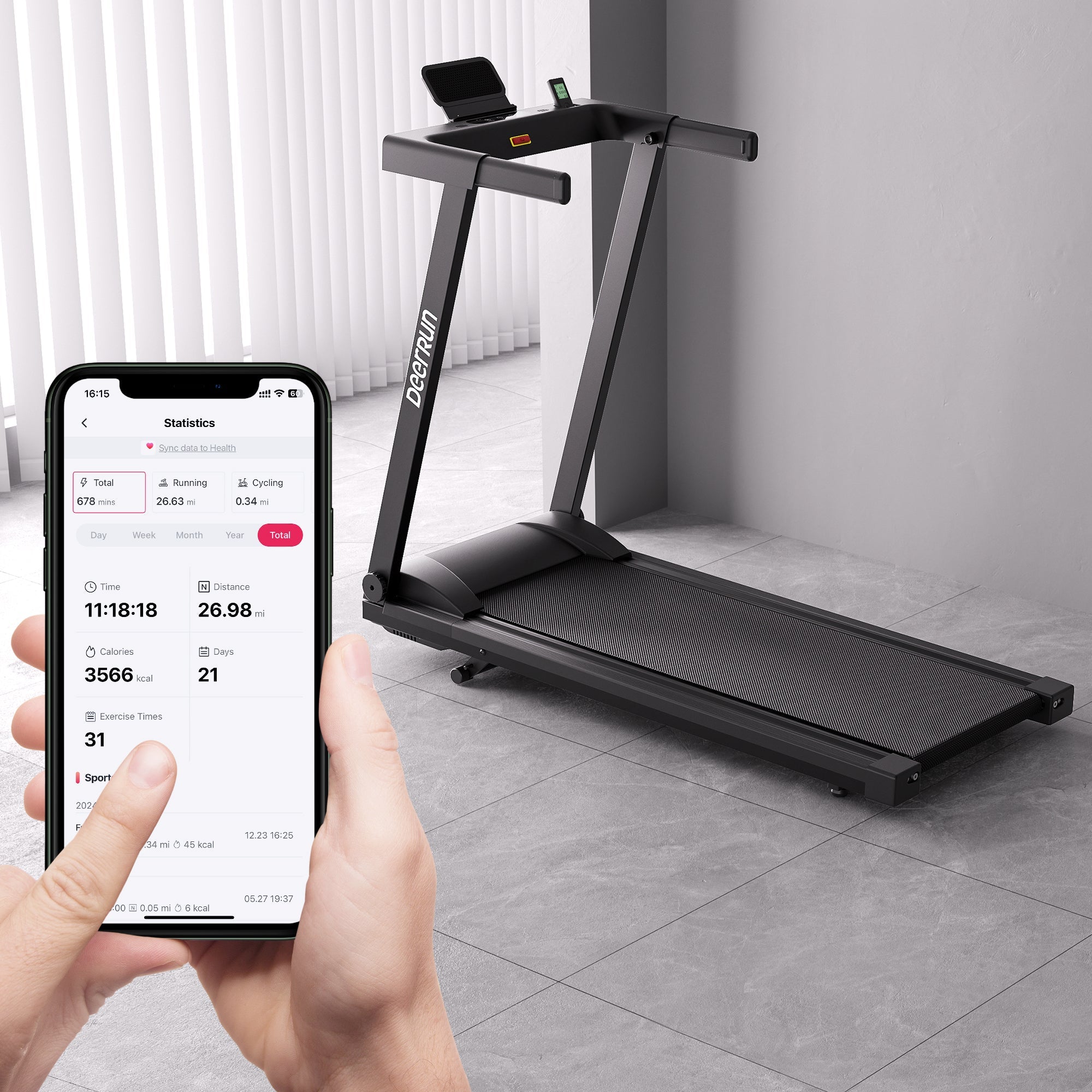 DeerRun A1 Pro Smart Foldable Treadmill with AI Coach
