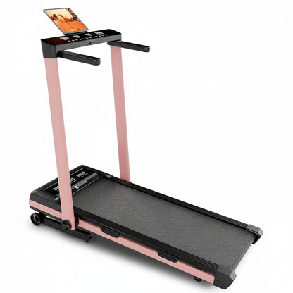 Muse Type 2 in 1 Foldable Treadmill with Remote Control, 12% Auto Incline, Pink