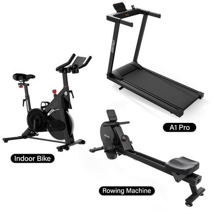 Treadmill + Bike + Rowing Machine Home Gym Bundle