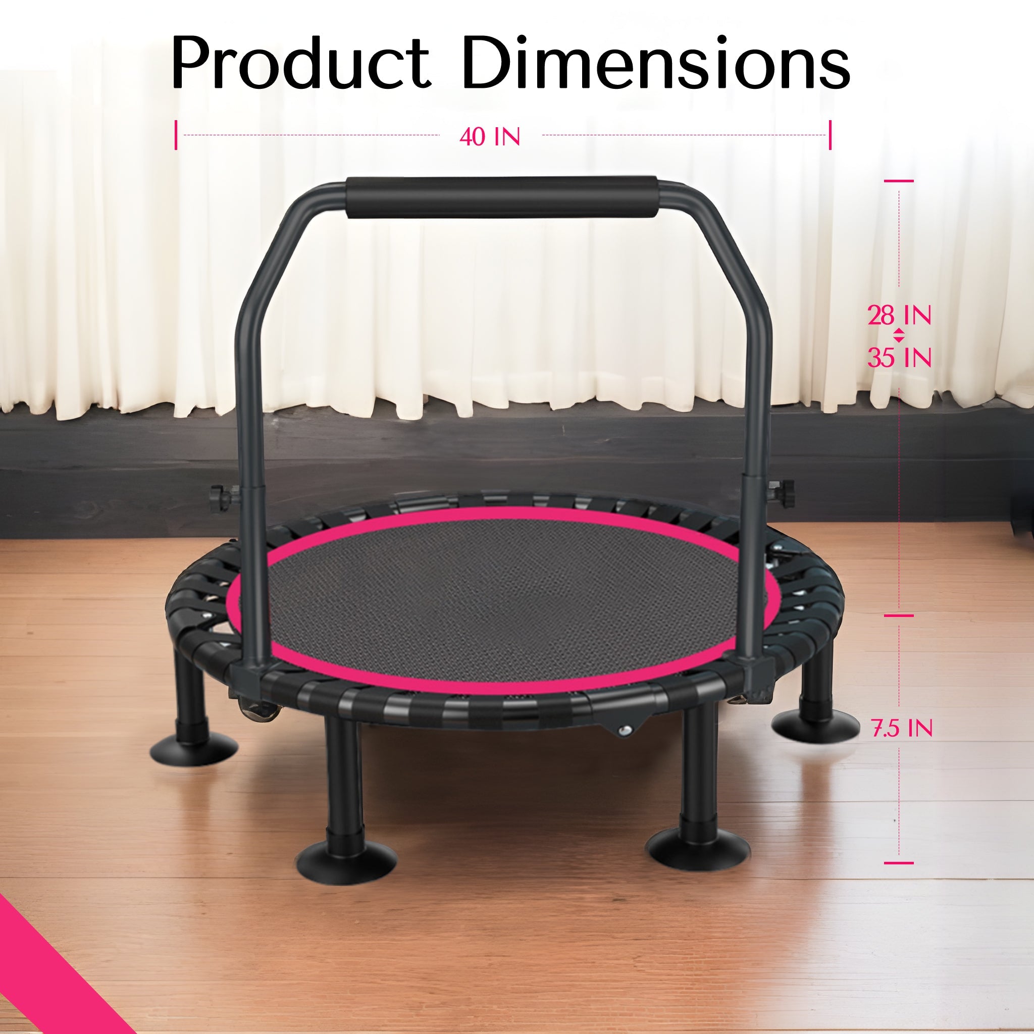 40 Foldable Mini Trampoline Max Load 330lbs