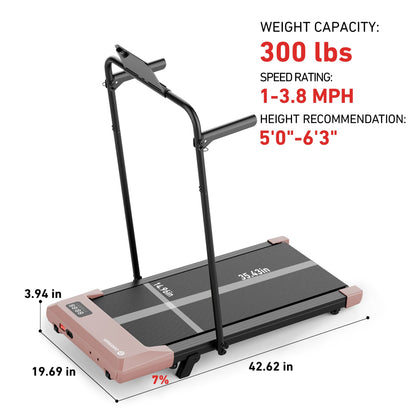 DeerRun Q2 Urban 7% Incline Walking Pad with Handrail