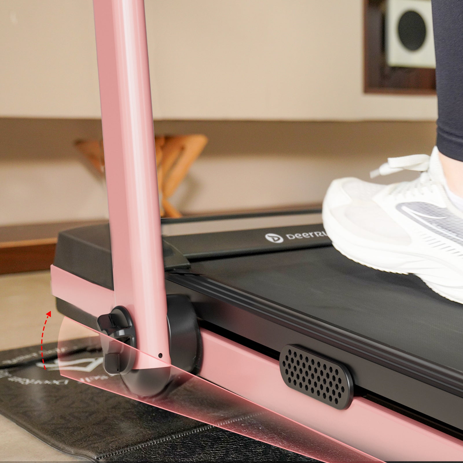 Muse Type 2 in 1 Foldable Treadmill with Remote Control, 12% Auto Incline, Pink