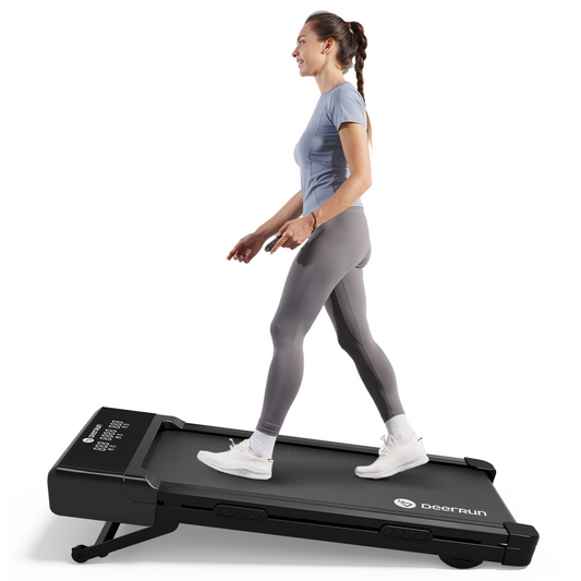DeerRun Z10 Upgrade Full-screen Smart Walking Pad Treadmill with remote control 12% Auto Incline - Black, More Light, More Thin
