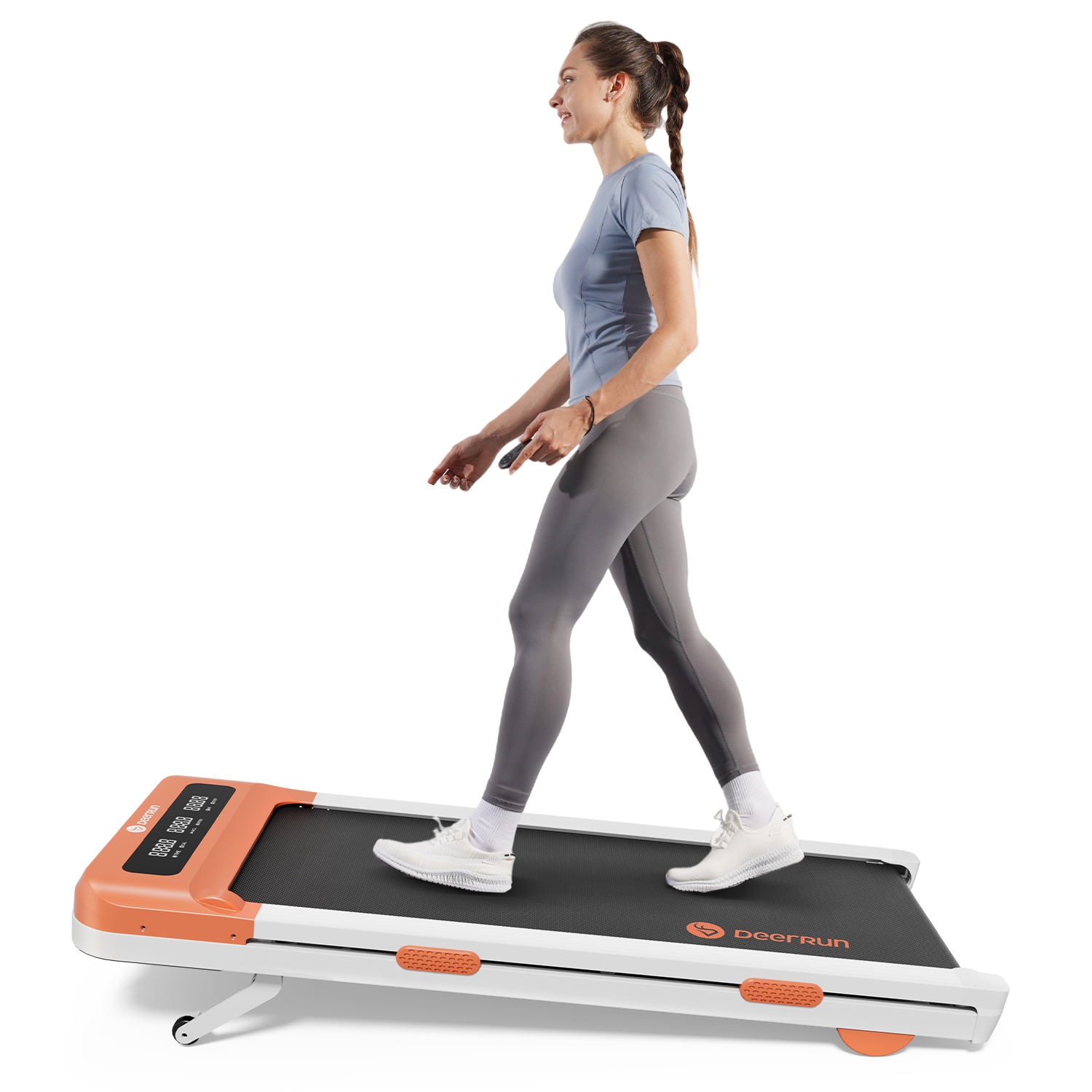 DeerRun Z10 Upgrade Full-screen Smart Walking Pad Treadmill with remote control 12% Auto Incline - Black, More Light, More Thin