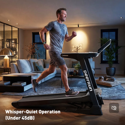 DeerRun X50 18% Auto Incline Big Screen AI Coach Smart Treadmill | 12.5 mph, 400 lbs Capacity