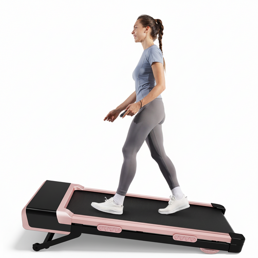 12% Auto Incline Smart Walking Pad Treadmill with remote control Pink-Fat-burning & fitness friendly